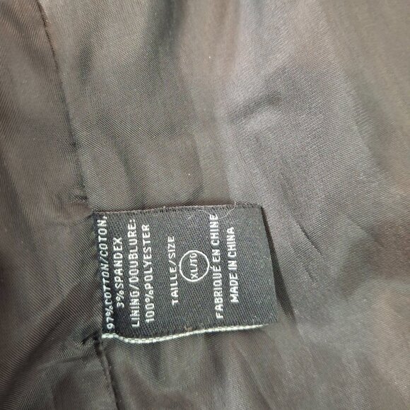 Womens Indie Goth Cropped Pea Coat Military Style Jacket Sz XL Epaulettes - Picture 14 of 16